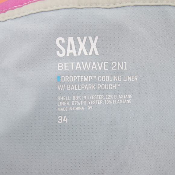 SAXX Swim Trunks Multicolor Striped Board Shorts Betawave Quick Dry Size 34 NWT - Picture 12 of 15